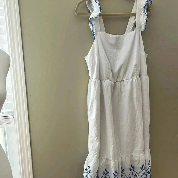 ❤️2/50❤️[18]Lane Bryant  Short Flutter-Sleeve Square-Neck Embroidered Dress - Picture 3 of 11